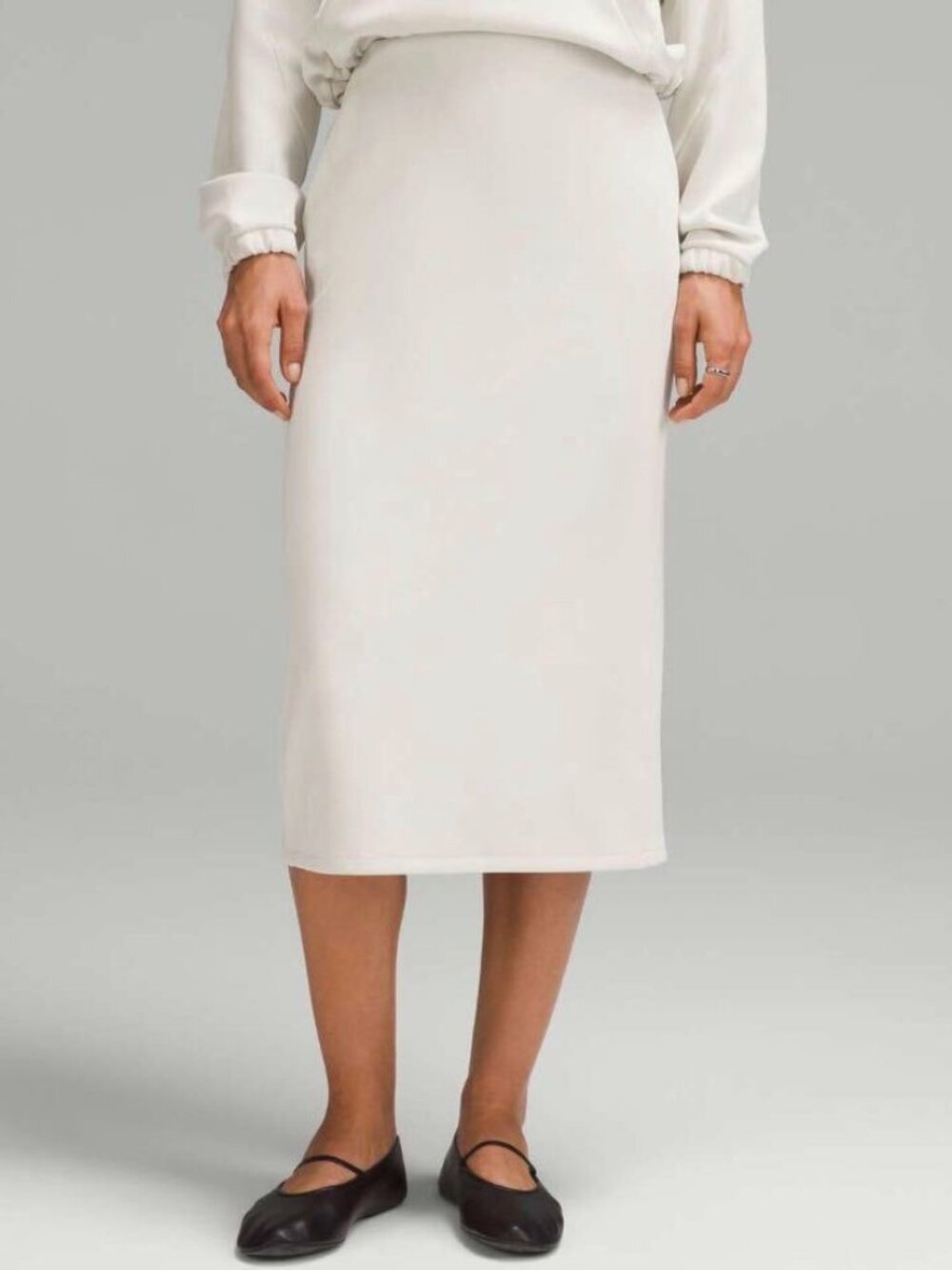 Lululemon Softstreme High-Rise Midi Skirt Bone Size 8